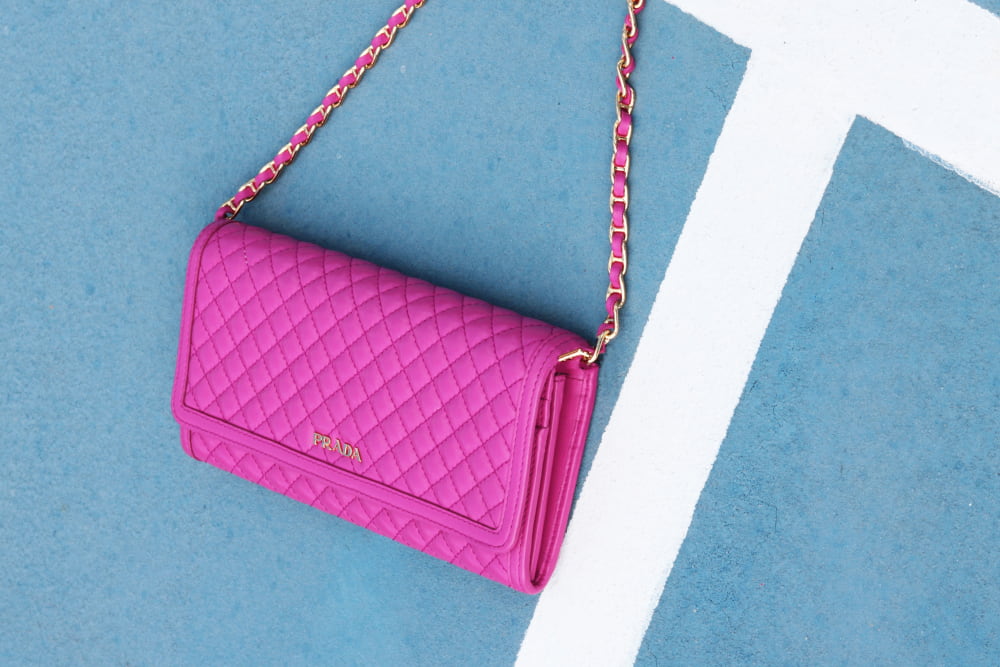 bolsa de luxo rosa