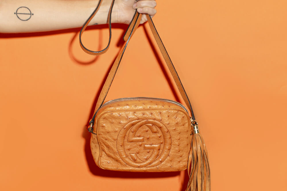 Bolsa de luxo marrom da Gucci